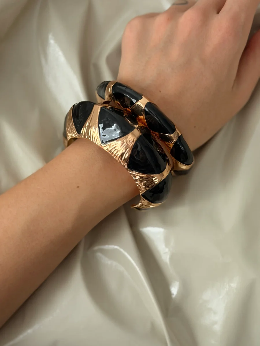 Браслет широкий Диора, Черный