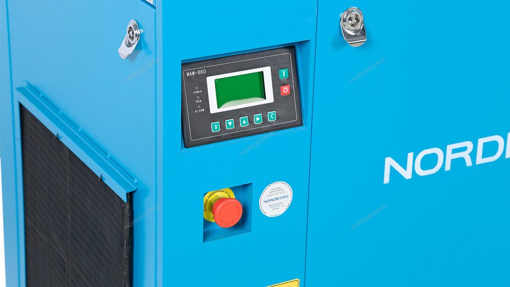 Компрессор винтовой, 7,5 кВт, 10 бар, 900 л/мин, IP55, без ресивера NORDBERG NCC10