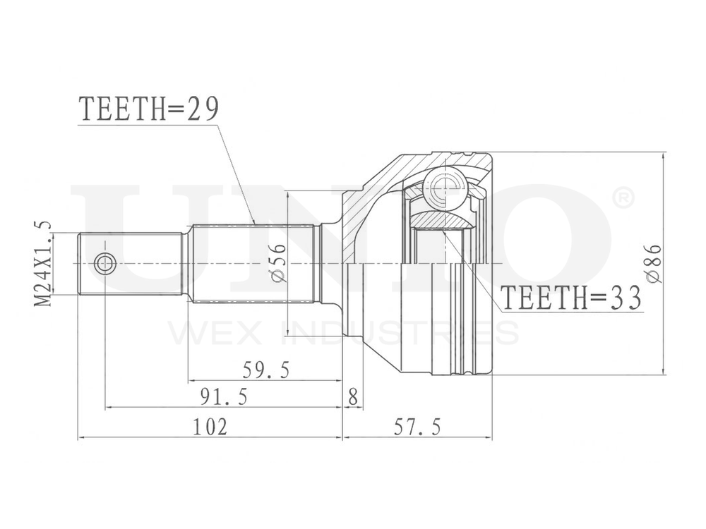 ШРУС внешний UNIO CVJ-20196