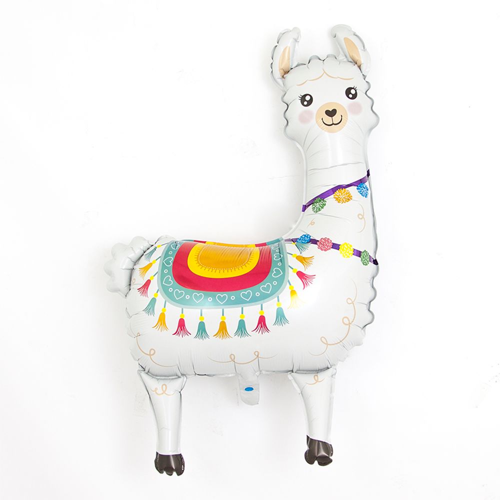 Шар (37"/94 см) Фигура, Лама Альпака, Белый 1 шт.