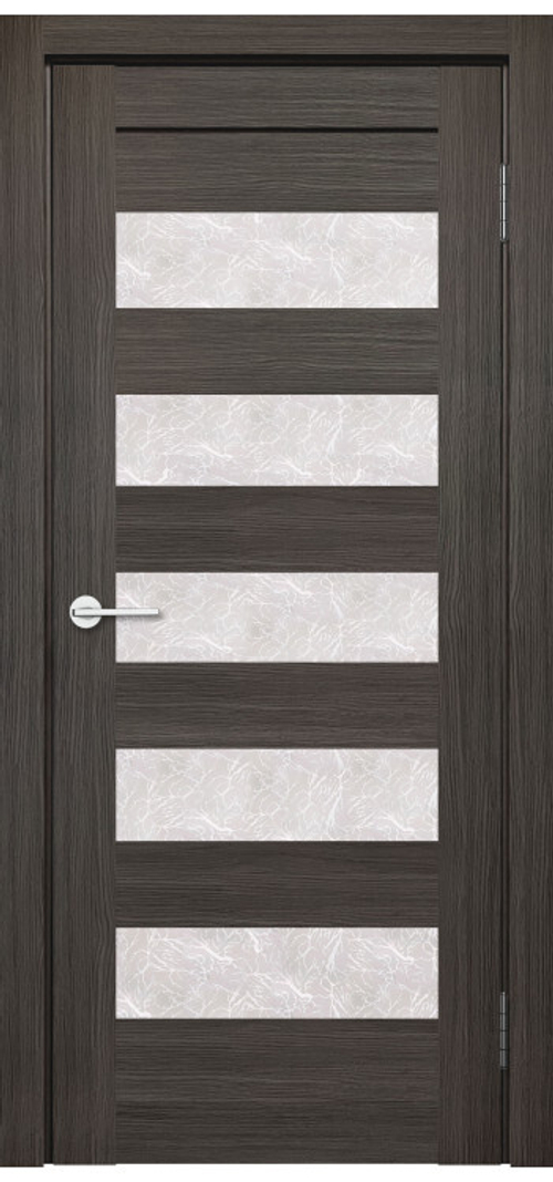 Межкомнатная дверь Велюкс 1 Ясень сноу / Цвет тон Грей / Остекление "Гранит прозрачный" / Двери Верда