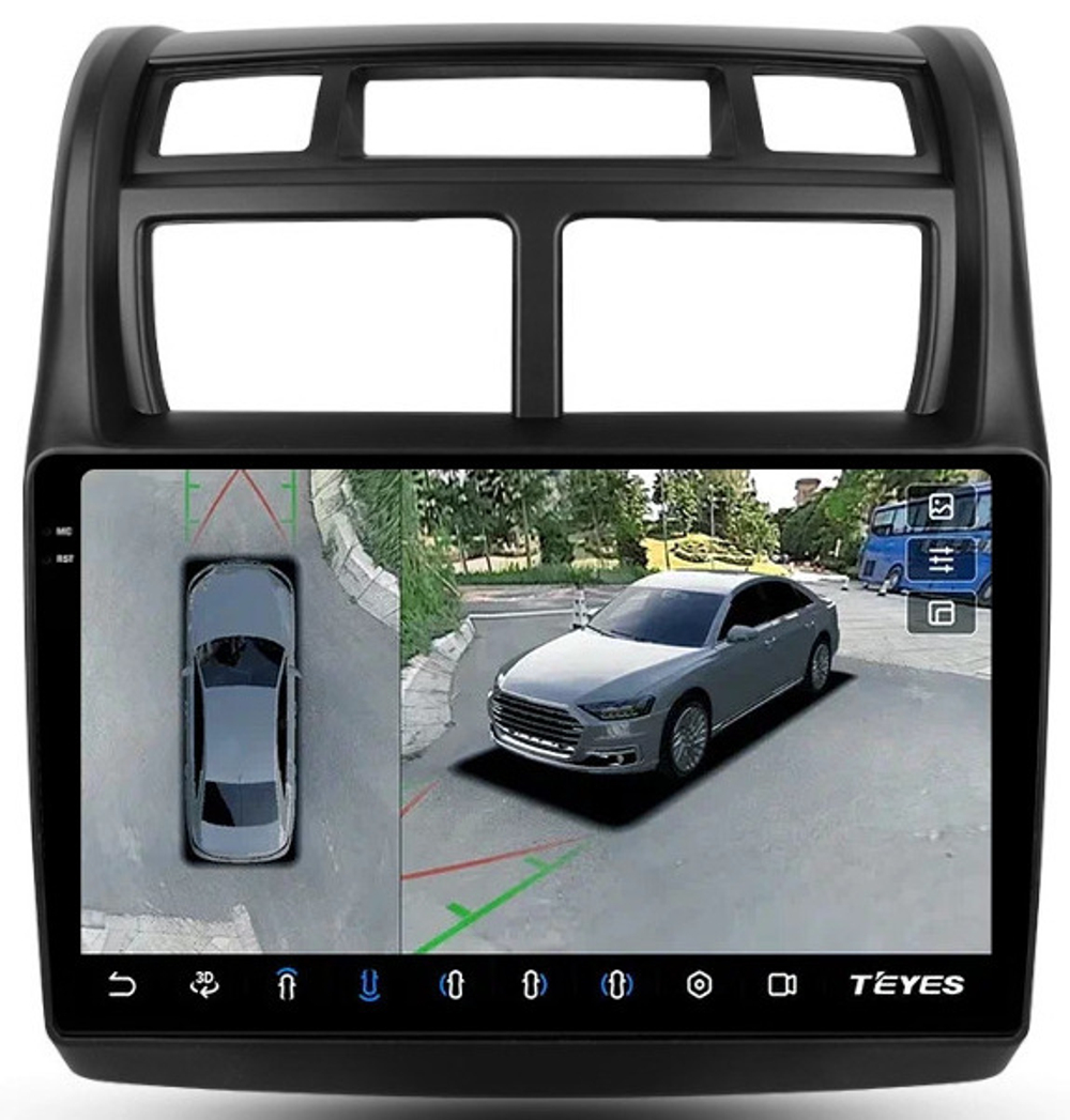 Магнитола для KIA Sportage 2 2008-2010 - Teyes CC3-2K-360 на Android 10, 2K QLED, 6Гб+128Гб, CarPlay, 4G SIM-слот, 4 камеры в комплекте