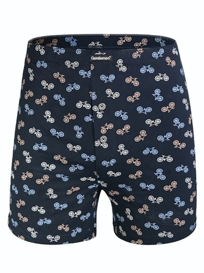Мужские боксеры с принтом в виде велосипедов (Размер: XXL) (Цвет: темно-синий)