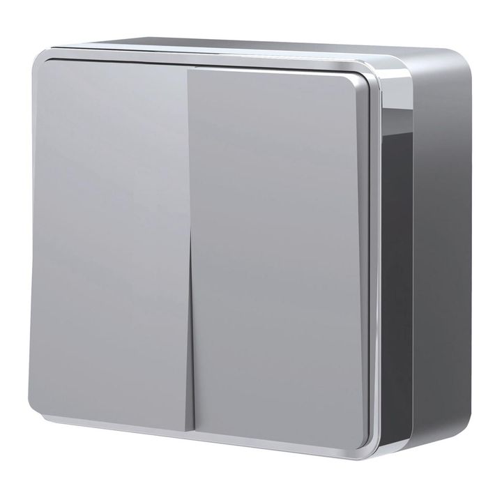 Выключатель двухклавишный Werkel Gallant серебряный W5020006 4690389167102