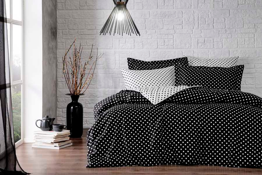 Постельное белье семейное Tivolyo home Macchiato черное