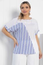 Блуза Амальгама (бело-сиреневая) Б12840-24М LT Collection