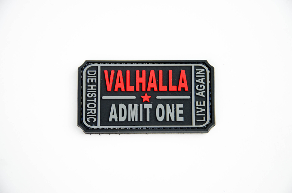 Шеврон Valhalla Admit One PVC. Чёрный