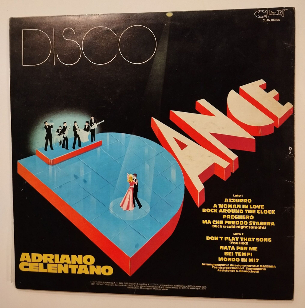 Винтажная виниловая пластинка LP Adriano Celentano Disco Dance (Italy 1977)