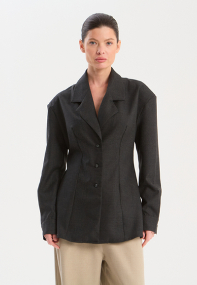 Рубашка жакетного типа из смесовой шерсти