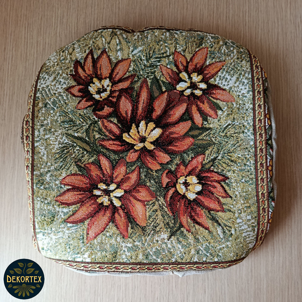 Набор чехлов на табурет из гобелена Оранжевое лето (33х33 см) - 2шт