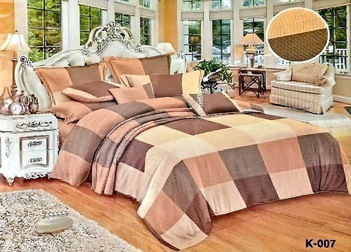 Бесшовное постельное бельё, креп-жатка, 1,5 спальное, комплект К-007