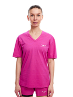 ФУТБОЛКА ЖЕНСКАЯ COTTON TEE V-NECK-SUPER PREMIUM | PURPLE