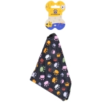 Ошейник с банданой для кошек и собак мелких пород «Стильный БРО», принт лапки, рL, 24,5*16см (лейбл)