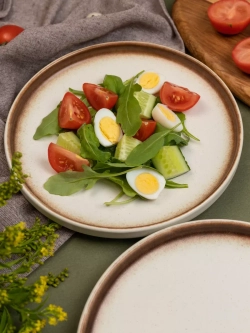 Тарелка с бортиком, Белый песок, диаметр 20 см - 6 шт.