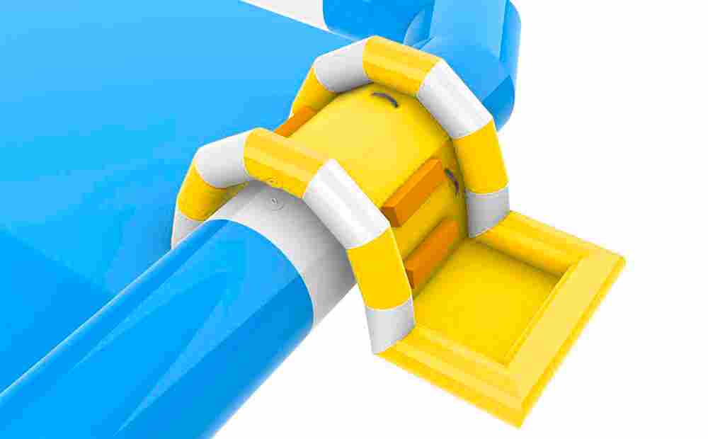 Надувная лестница для бассейна из ПВХ с бассейном, жёлтый, 1.82*1.1*0.87 м