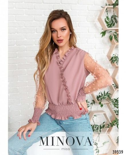 Рубашка 4118-пудровый Minova Фото 2