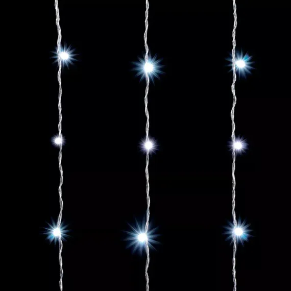 Светодиодный занавес 2*2 м., 400 белых LED ламп, облегченный, прозрачный провод ПВХ, LTC (PCL400NOT-10-2W)