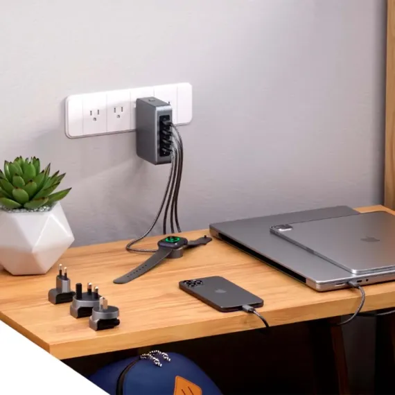 Satechi USB-C 4-Port GAN Travel Charger 145W Space Grey