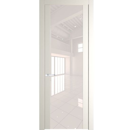 Межкомнатная дверь эмаль Profil Doors 1.7P перламутр белый стекло перламутровый лак