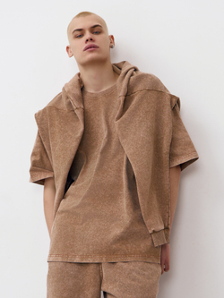 Футболка garment dyed (бежевый)