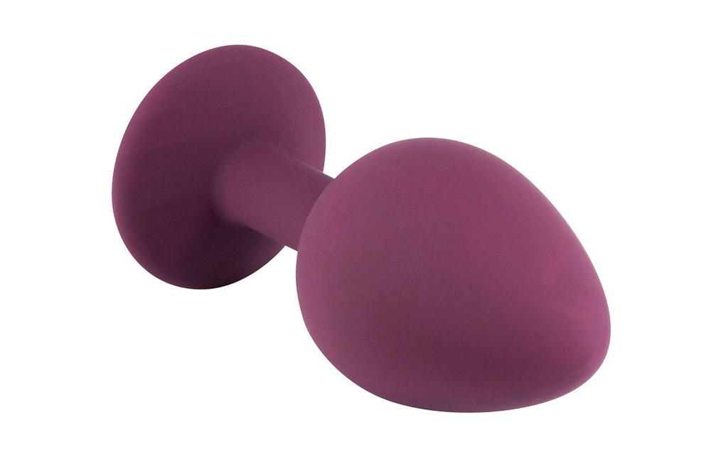 Бордовая средняя силиконовая пробка с прозрачным кристаллом (Цвет: бордовый)