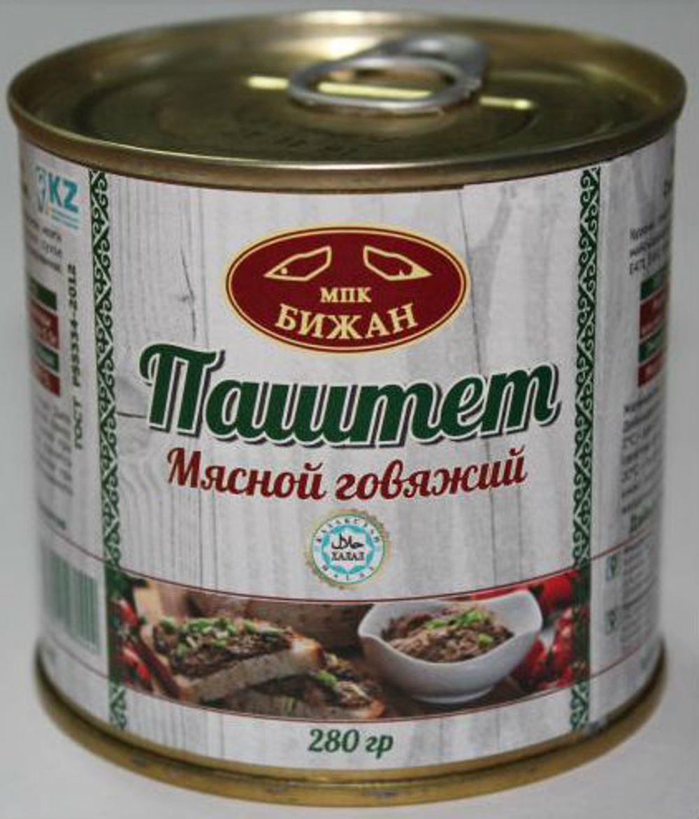 Паштет мясной говяжий 190гр "Бижан"