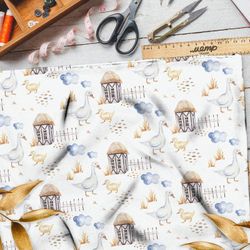 Ткань габардин мама гусыня