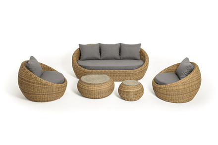 "Барселона" лаунж-зона из искусственного ротанга, цвет соломенный