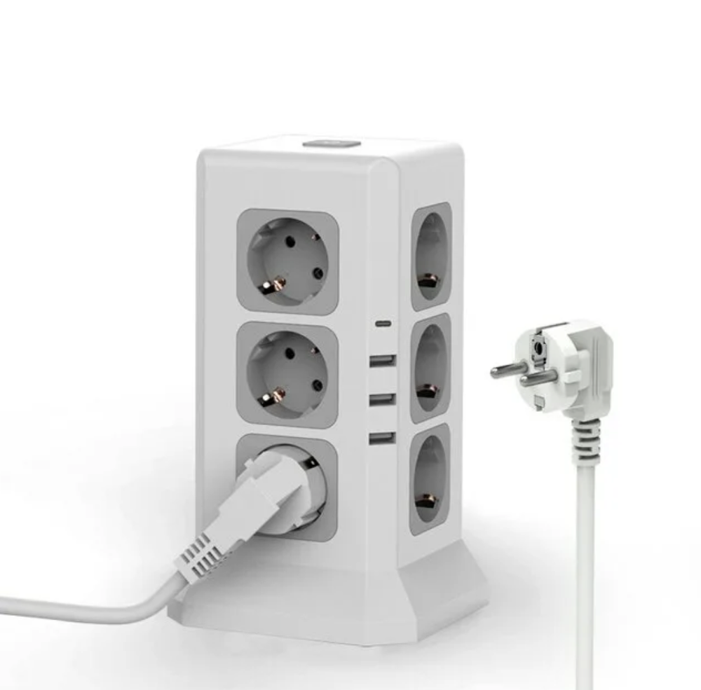 Удлинитель Multifunction Power Strip (XT-G3211) (12 розеток, 2 USB, 2 Type-C) белый, 1.5 м