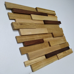 Деревянная мозаика для стен Wood Mosaic Дуб Сланец микс