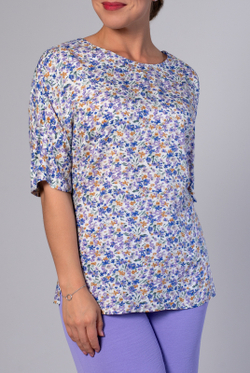 Блузка женская 3978ВПА, букет голуб #193БГ093978ВПА