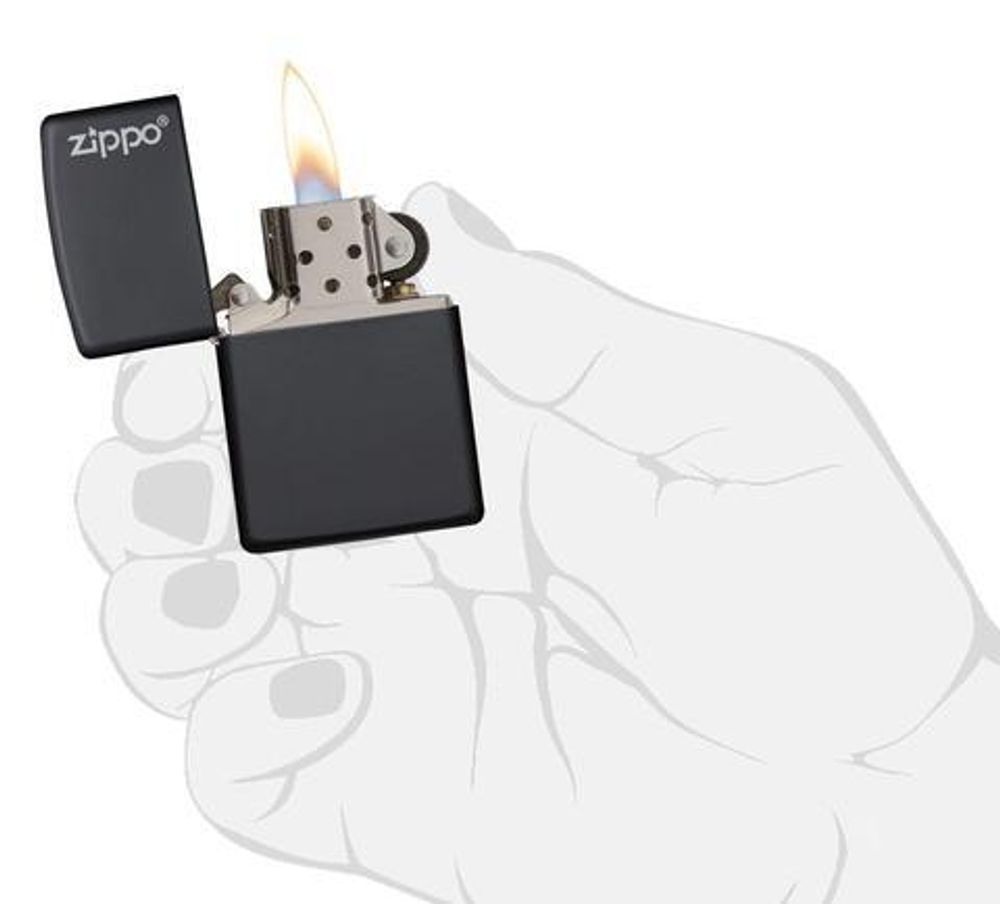 Зажигалка ZIPPO ZL Black Matte черная с логотипом (218ZL) 2