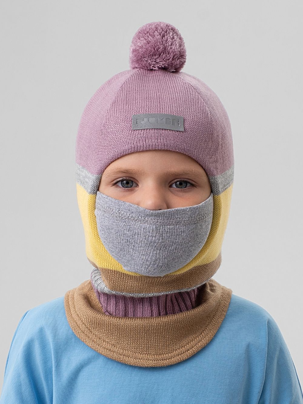 Шлем зимний вязаный (Клеверная дымка) ГУФ