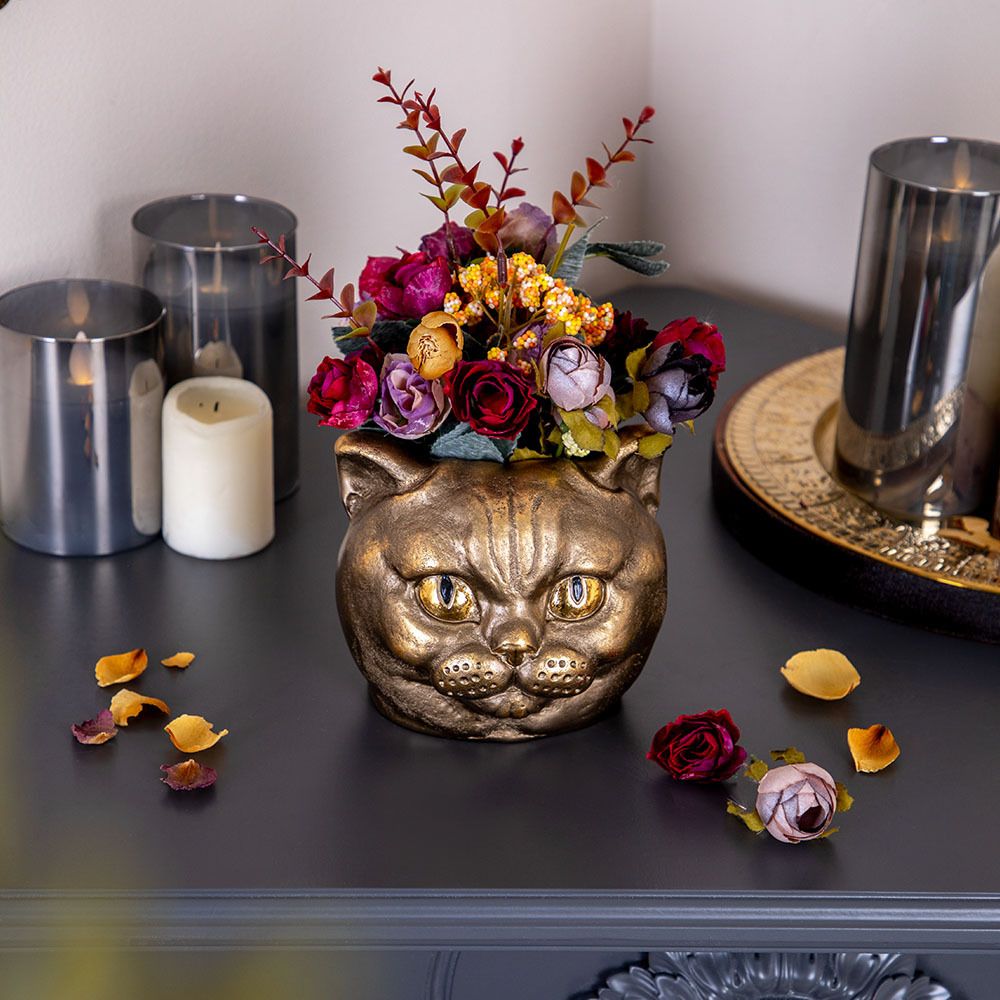 Статуэтка кашпо Кот Данди Бронза