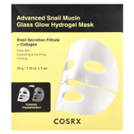 CosRx, Advanced Snail Mucin Glass Glow Hydrogel Beauty Mask, 3 шт., 34 г (1,19 унции)