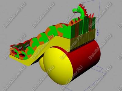 Коммерческий надувной батут-горка "Дракон" 15*7*11 м