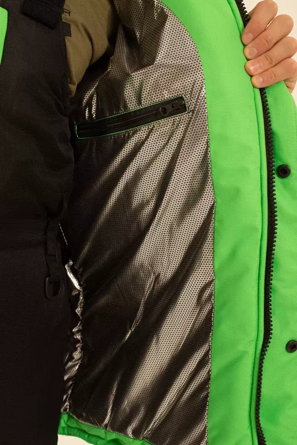 Зимний мужской костюм-поплавок ONERUS "Фишер -45" (Таслан) Зеленый/Черный