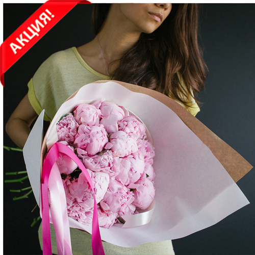 Купить Букет 19 пионов "Sarah Bernhardt"