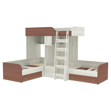 Кровать-чердак КарИВи Трио Винтерберг Бодего Темный