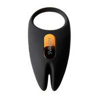 Черное эрекционное виброкольцо 3,4см с пультом ДУ и управлением через приложение Svakom Winni 2 App-controlled Vibrating Rabbit Cock Ring SJ007A