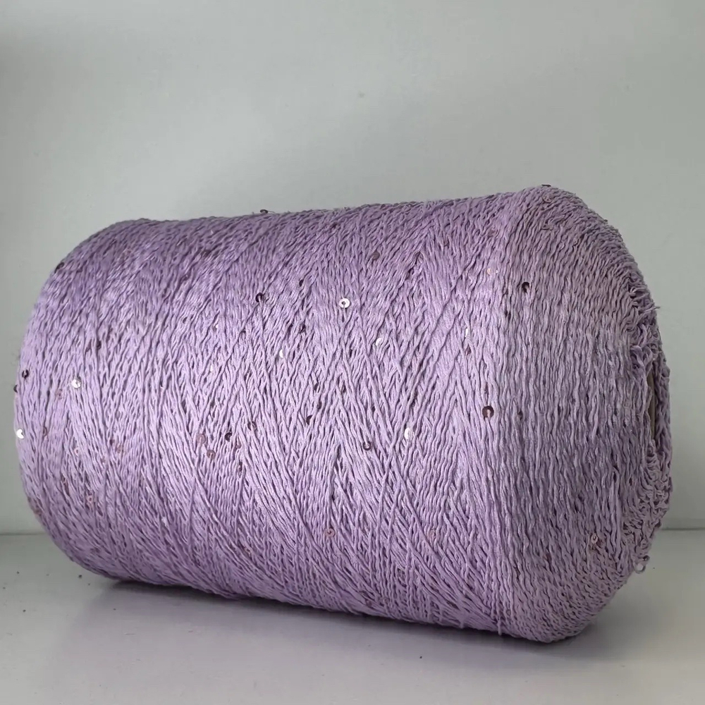 LUXOR; 100% хлопок, пайетки 2мм; 540м/100гр; цвет: сиреневый, пайетки в цвет нити; S303