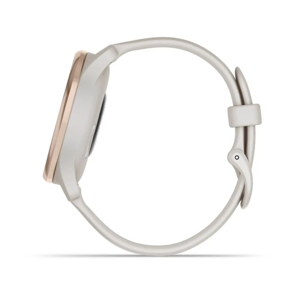 Часы Garmin Vivomove Trend White Cream, Silicone персиковый безель, ремешок слоновая кость, 010-02665-01