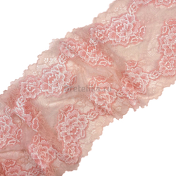 Кружево эластичное персиково-розовое 16 см