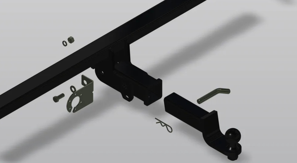 Фаркоп под квадрат на NISSAN X-TRAIL T32 (2015-) (без электрики, паспорт/сертификат в комплекте) Автос.NS 27B