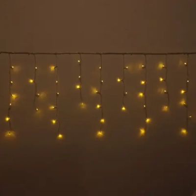 Гирлянда для улицы БАХРОМА ш5м* в40/60см 180 ламп LED, прозр. пров, 8 реж, IP-54, Желтый (возможность соединения)