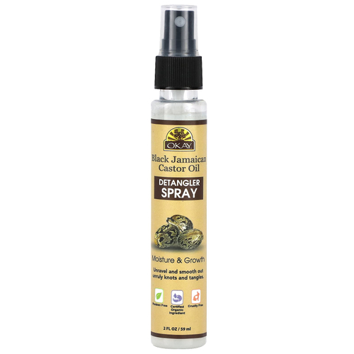 Okay Pure Naturals, Черное ямайское касторовое масло, спрей для расчесывания волос, 59 мл (2 жидк. унц.)