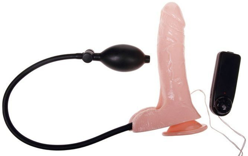 Реалистичный вибратор с функцией расширения - 19,5 см.