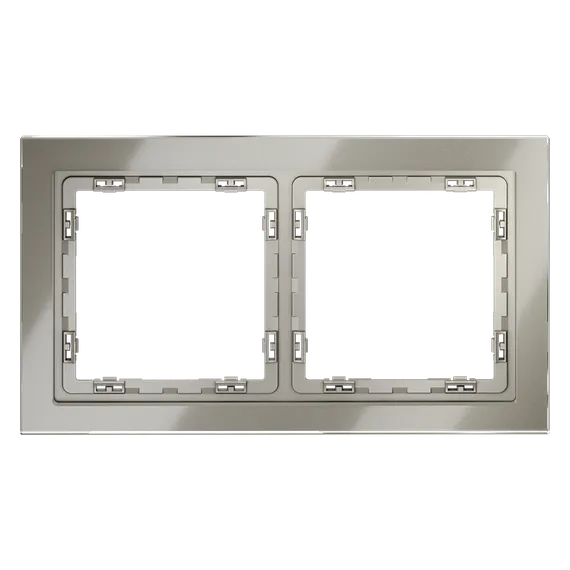 Рамка стеклянная VOLTUM S70 на 2 поста, (шелк, стекло) vls110204