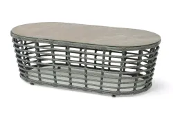 "Валенсия" журнальный столик из искусственного ротанга, цвет серый