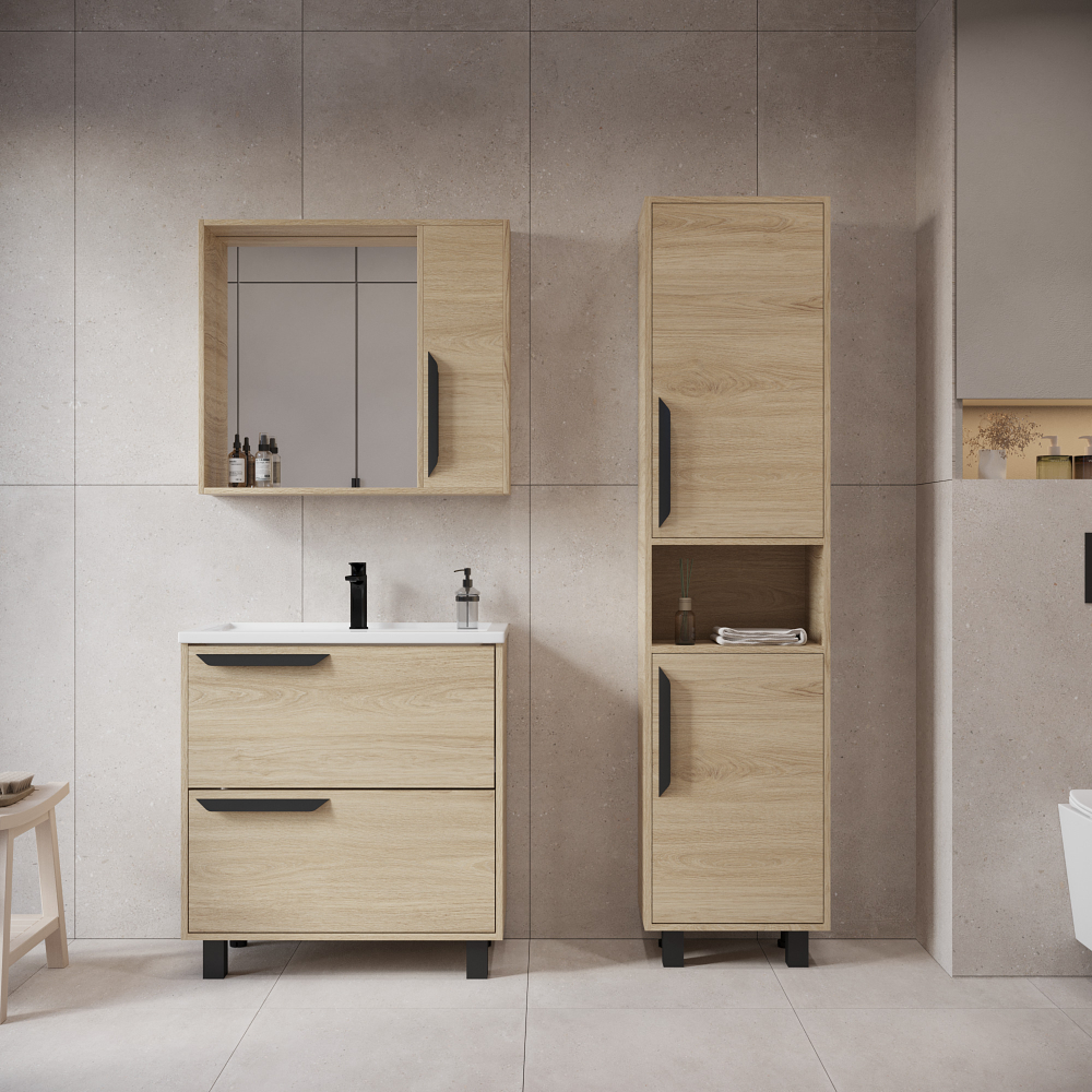 Тумба VIANT "Кёльн" Фостер 80 2 ящика светлое дерево 435х770х820 (VKEL80FOSD-T2Y)